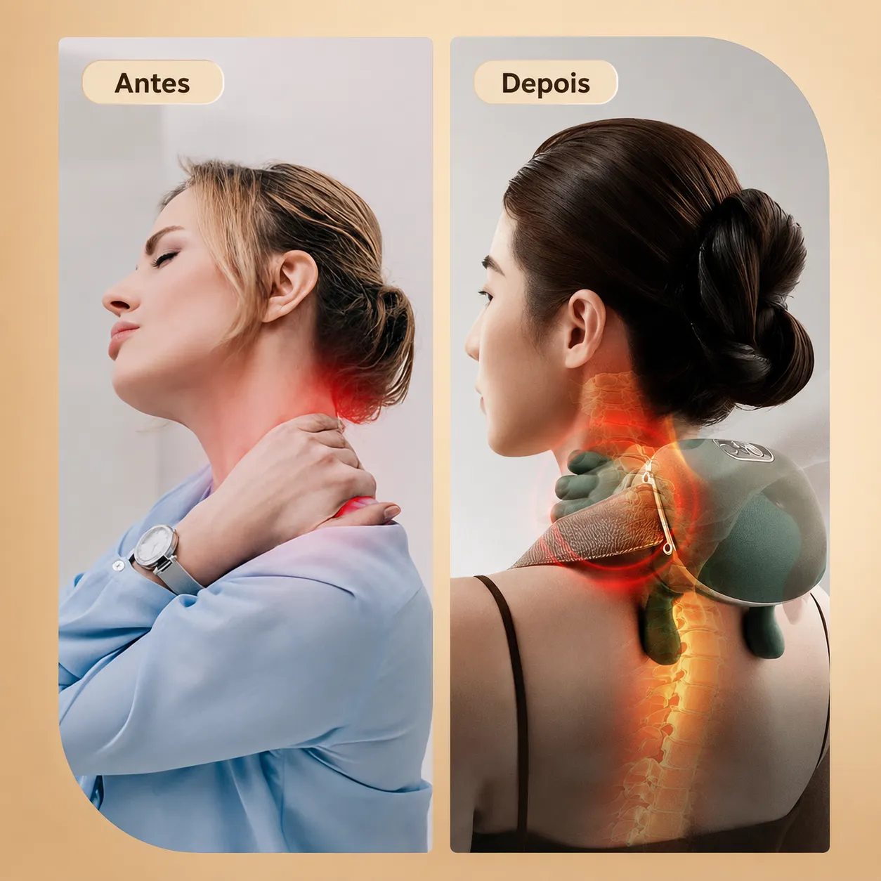 Antes e depois do uso